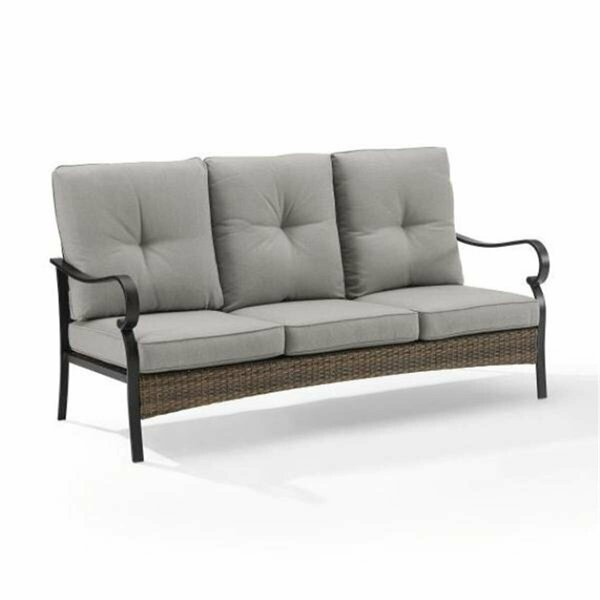 Dahlia 34.75 x 68.75 x 28.75 in. Outdoor Metal & Wicker Sofa - Taupe CO6250MB-TE